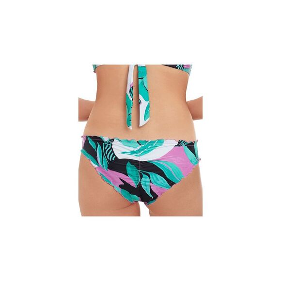 SALT + COVE Women's White Cheeky Fit Bikini Ruffled Hipster Swimsuit Bottom L - Picture 2 of 4